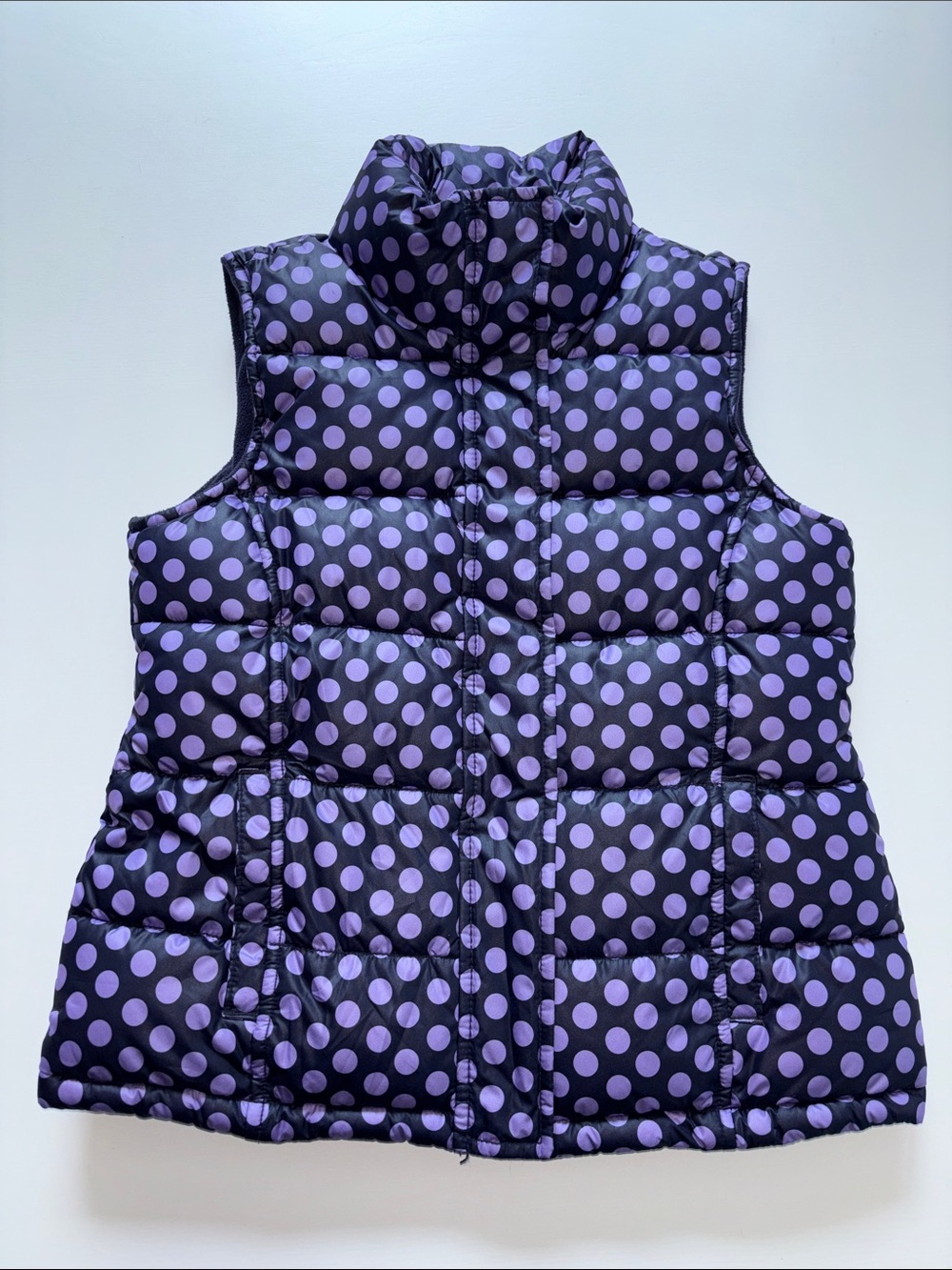 Gap Kids Purple Polka Dot black Puffer Vest